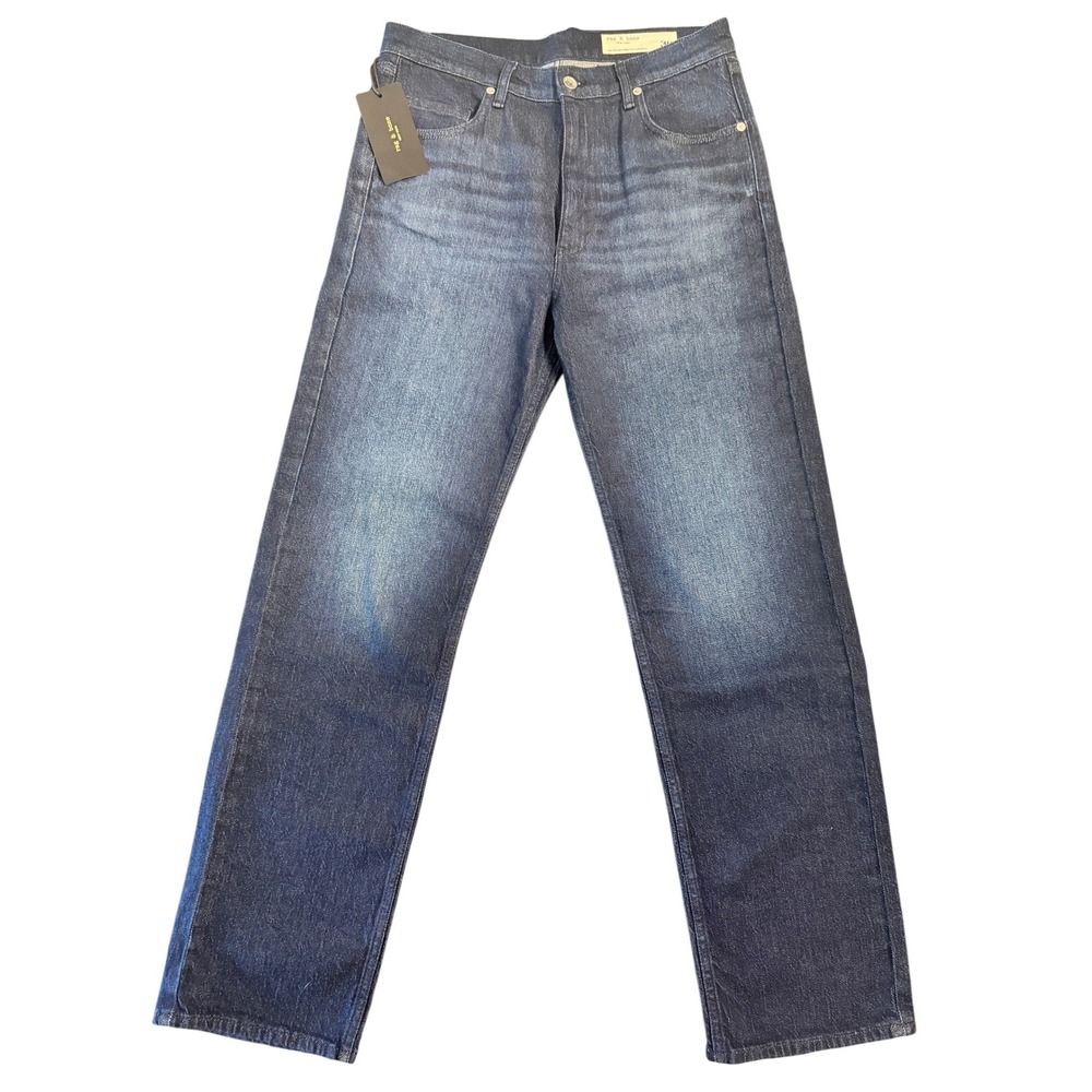 Rag & Bone The Hattie Mid-Rise Full Length Straight‎ Leg Jeans Dark Wash - 30